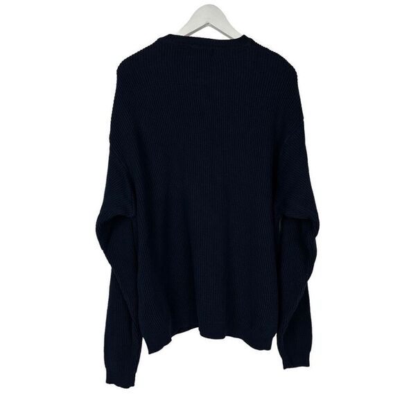 Woolrich Navy Ribbed Cotton Crewneck Sweater size XL - Picture 3 of 7